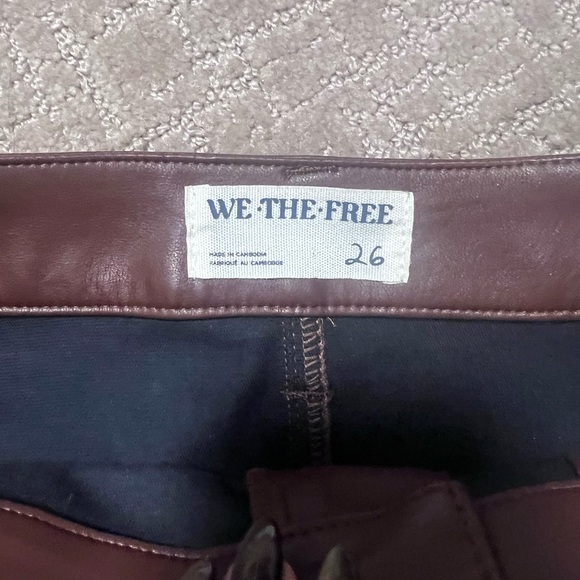 We The Free Dark Brown Leather Mini Skirt - Picture 3 of 6